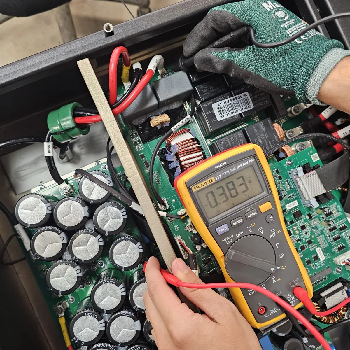 Testing an inverter board with a multimeter on a service call